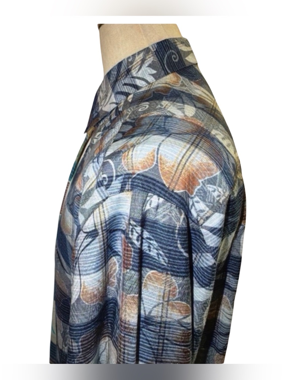 Zanella Men’s Button Down Shirt | Blue | Abstract Luxury | Large | Made in Italy - Picture 6 of 15